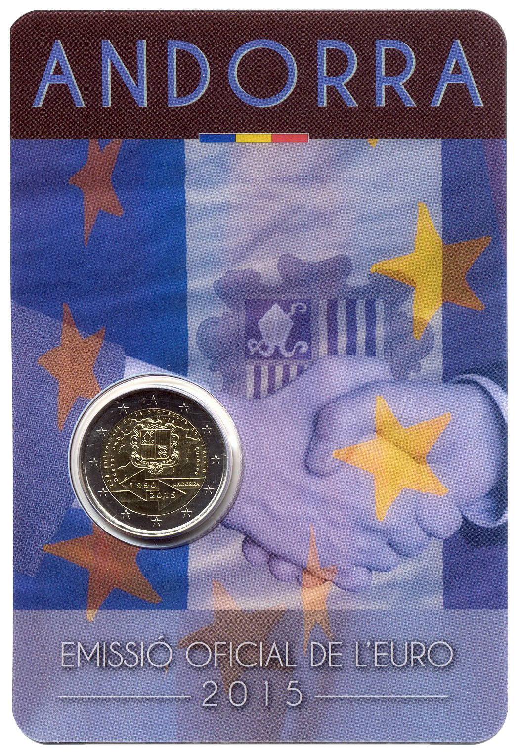 2 euros conmemorativa 25 Aniversario de la Firma del Acuerdo Aduanero con la Unión Año 2015